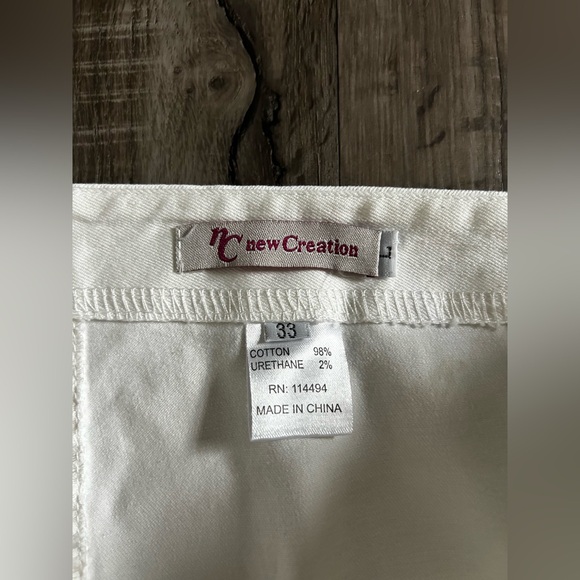 White New Creation Denim Skirt Large - Picture 3 of 3